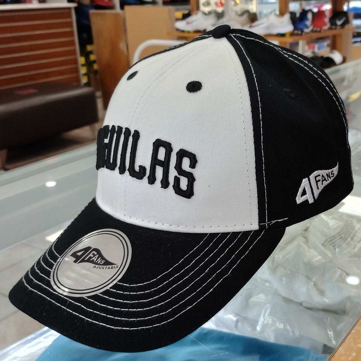 2024 Aguilas Cibaenas 4Fans Hat - Black/White product image 3, provided for visual reference and product detail review