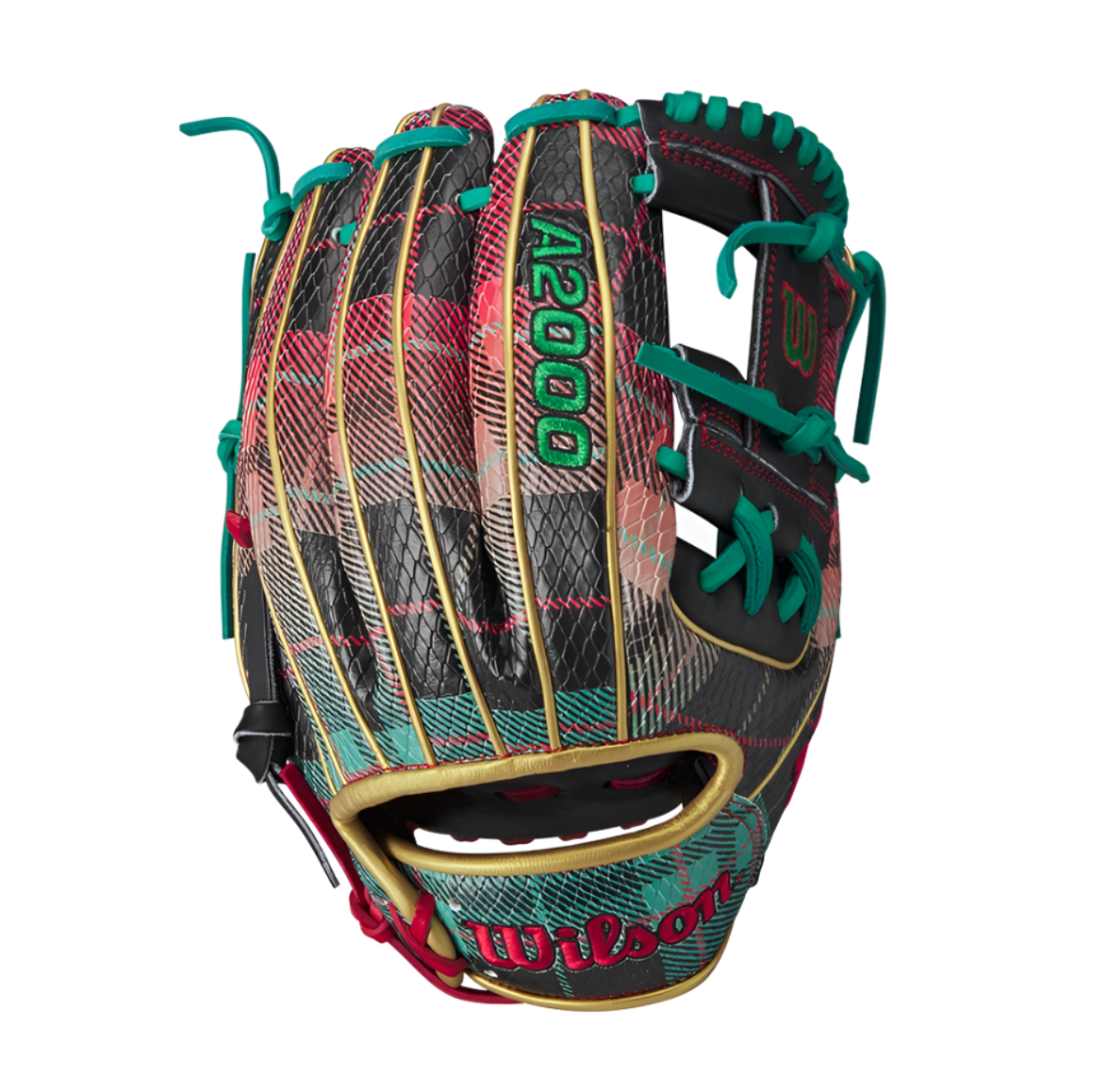 2024 Christmas Plaid Wilson A2000 1786SS 11.5” Infield Baseball Glove product image 1, provided for visual reference and