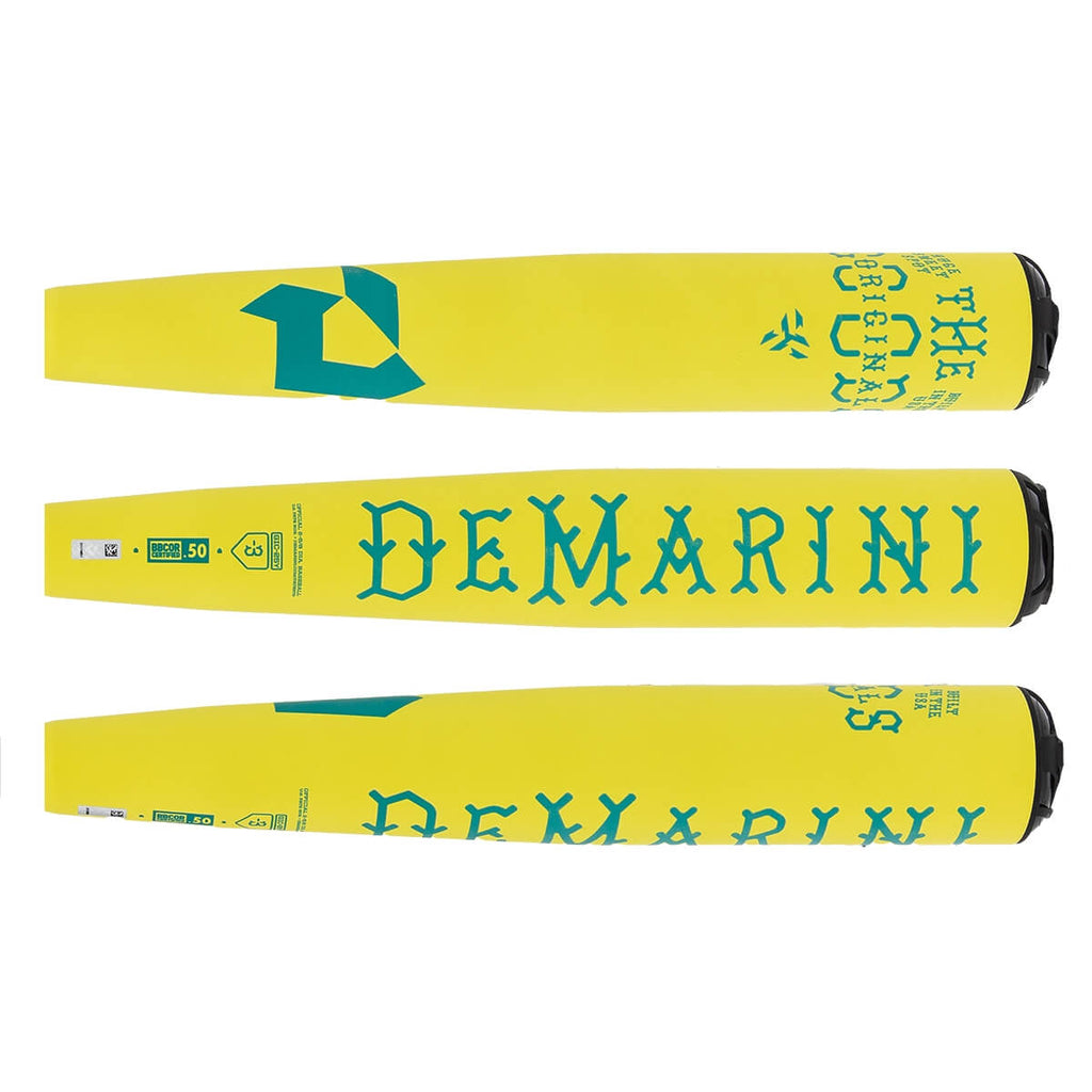 2025 DeMarini The Goods Shock Factor Neon Yellow BBCOR Baseball Bat: WBD2563010 product image 2, provided for visual