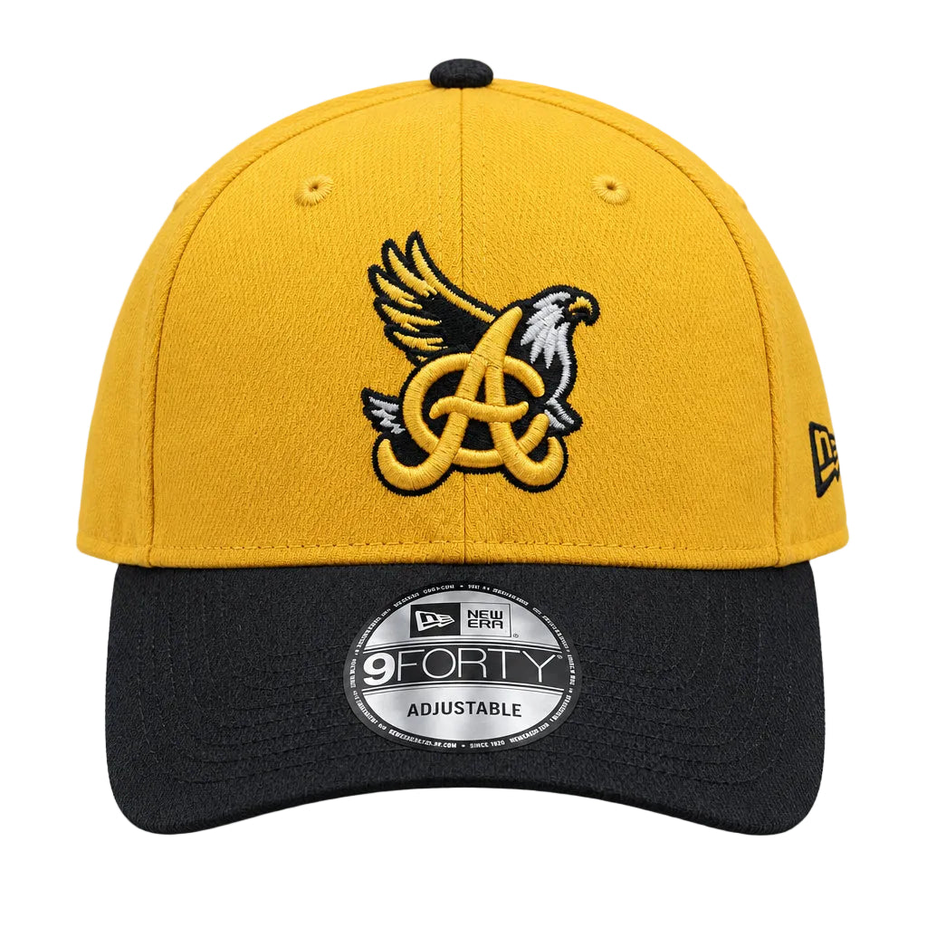 Aguilas Cibaenas New Era 9FORTY Adjustable Hat - Yellow/Black product image 1, provided for visual reference and product