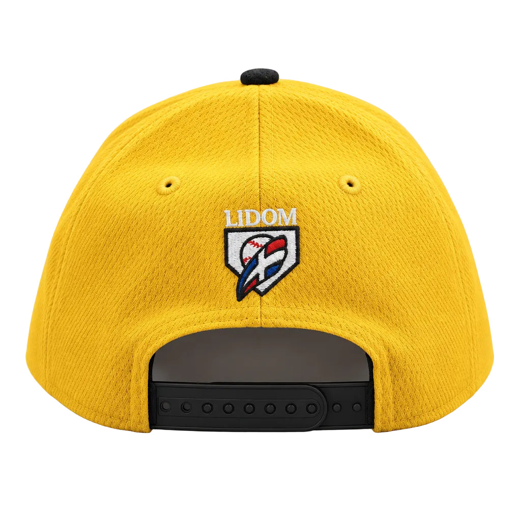 Aguilas Cibaenas New Era 9FORTY Adjustable Hat - Yellow/Black product image 2, provided for visual reference and product