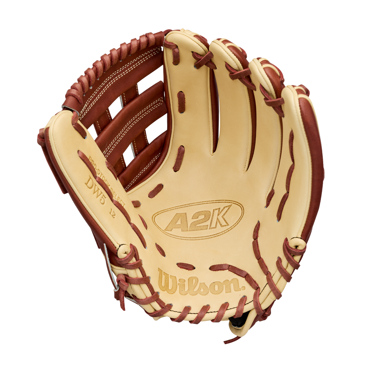 2027 Wilson A2K DW5 12" Infield Baseball Glove | Dual Post Web | WBG07801RT12 product image 2, provided for visual reference