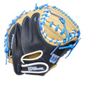 2027 Wilson A500 32" Youth Baseball Catcher’s Mitt | Half Moon Web | WBG08901RT32 product image 1, provided for visual