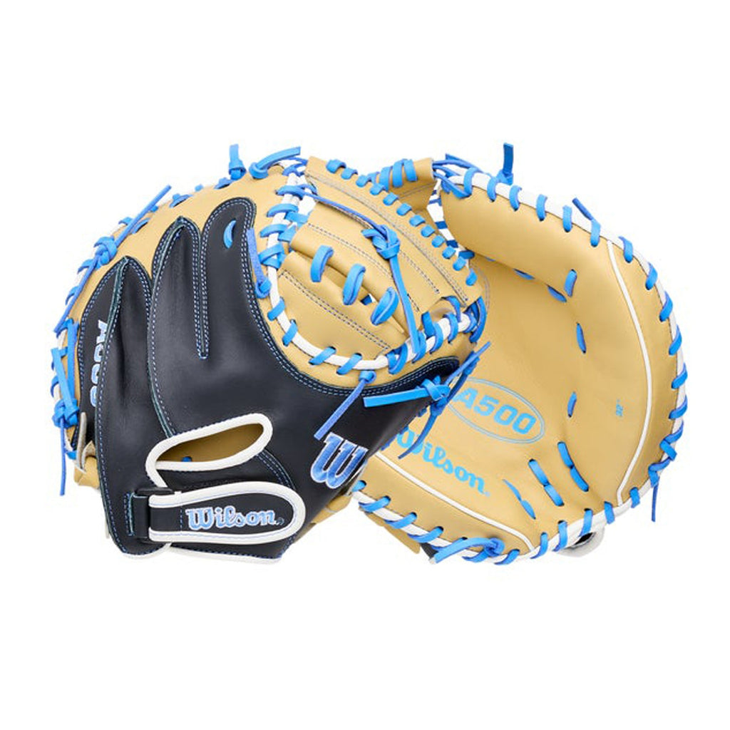 2027 Wilson A500 32" Youth Baseball Catcher’s Mitt | Half Moon Web | WBG08901RT32 product image 4, provided for visual