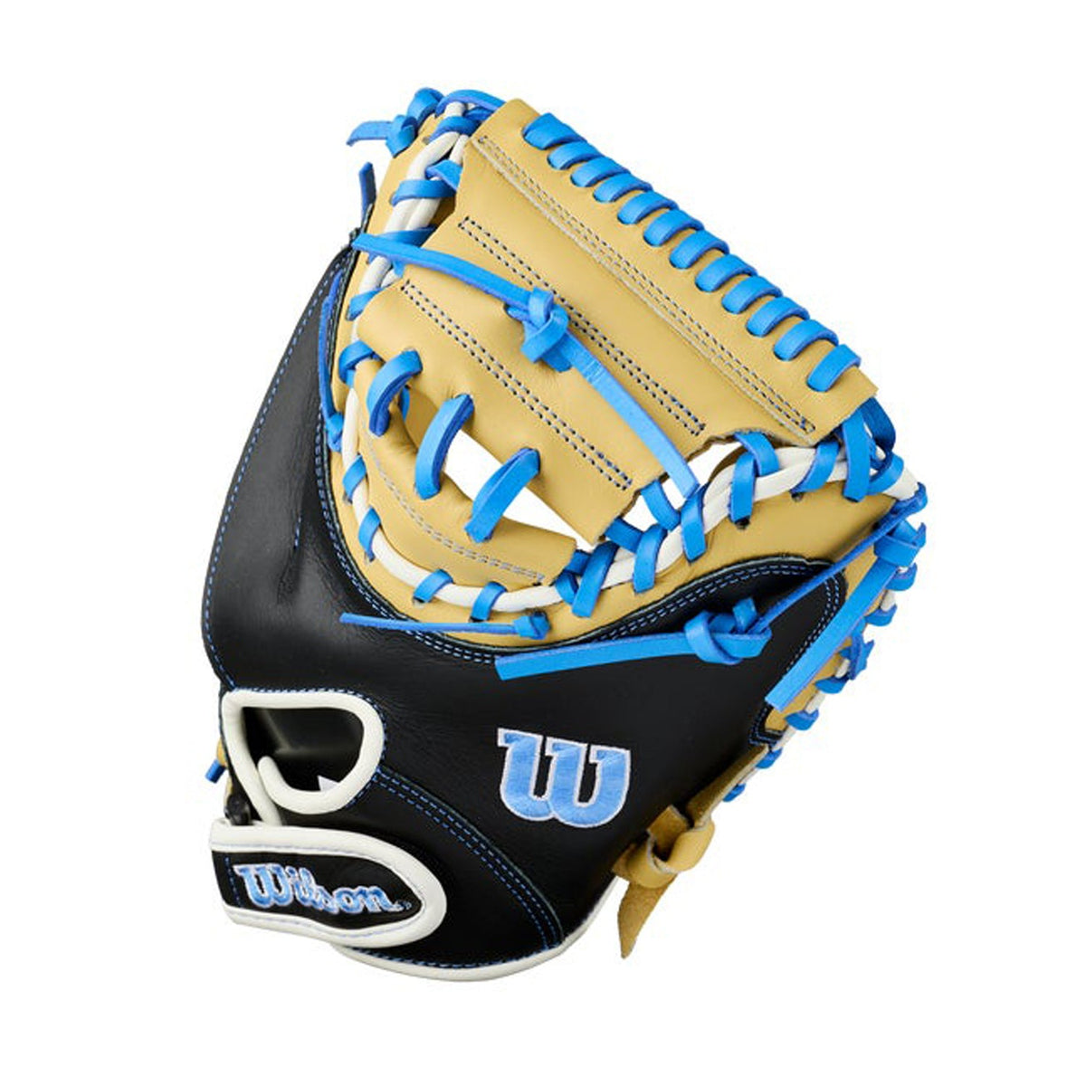 2027 Wilson A500 32" Youth Baseball Catcher’s Mitt | Half Moon Web | WBG08901RT32 product image 3, provided for visual