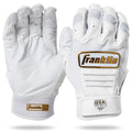 Franklin USA Women Softball CFX FP Batting Glove - White/Gold product image 1, provided for visual reference and product