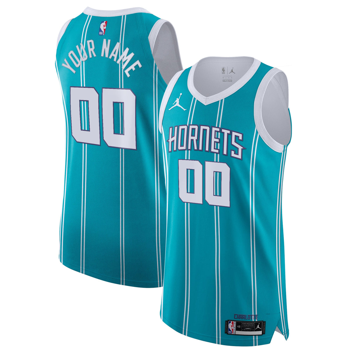 Charlotte Hornets Jordan Brand Teal 2020/21 Authentic Custom Jersey - Icon Edition for Men product image 2, provided for