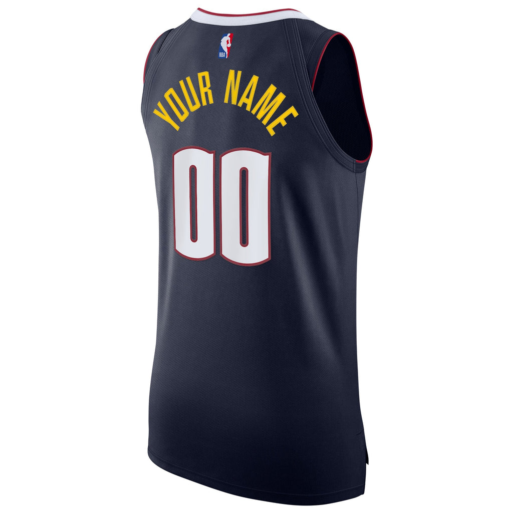 Denver Nuggets Nike Navy 2020/21 Authentic Custom Jersey - Icon Edition for Men product image 4, provided for visual