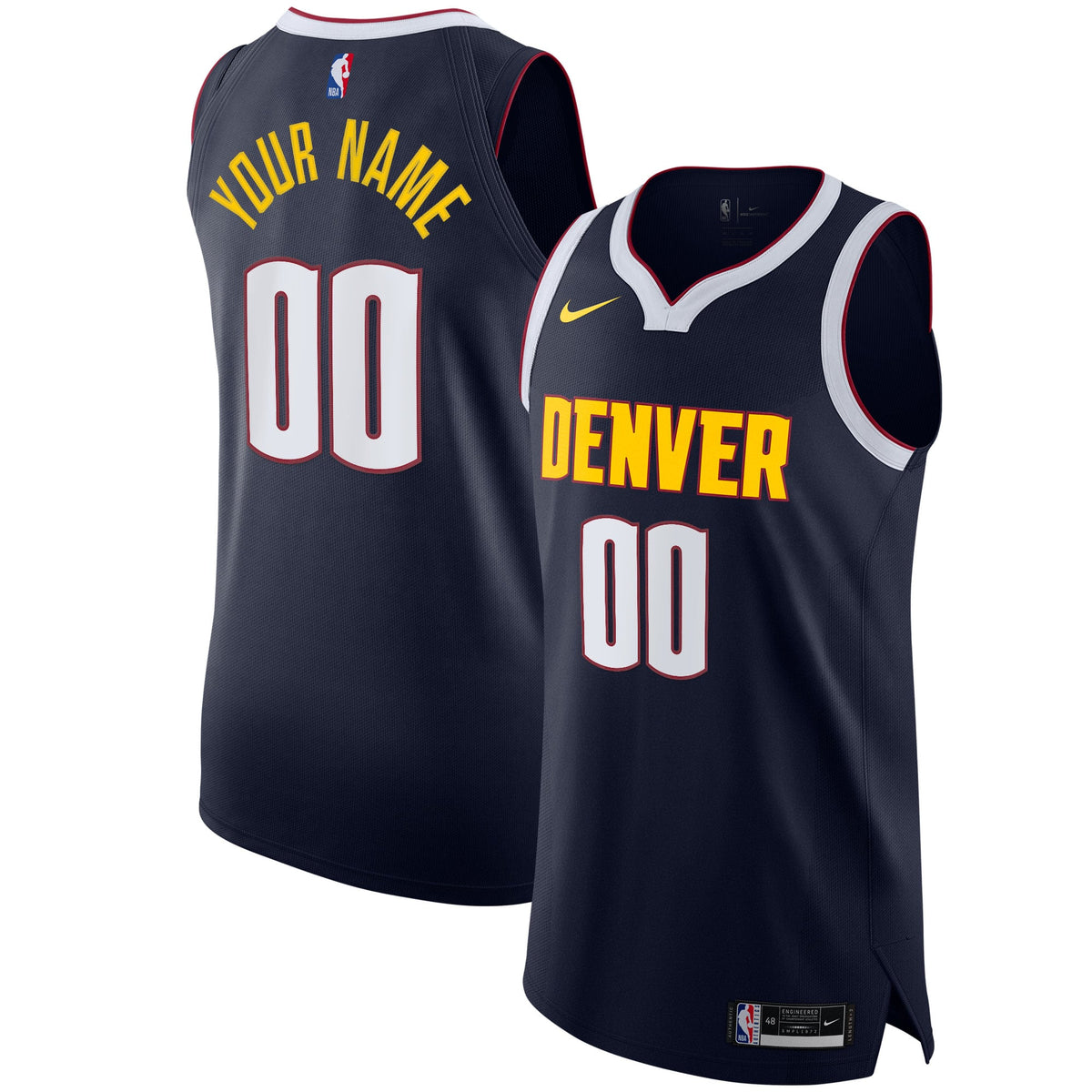 Denver Nuggets Nike Navy 2020/21 Authentic Custom Jersey - Icon Edition for Men product image 1, provided for visual