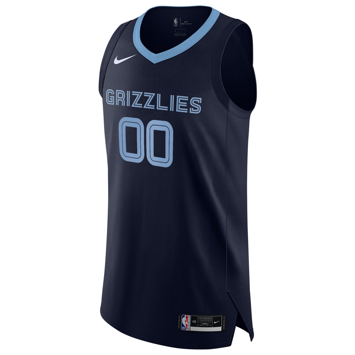 Memphis Grizzlies Nike Navy 2020/21 Authentic Custom Jersey - Icon Edition for Men product image 3, provided for visual
