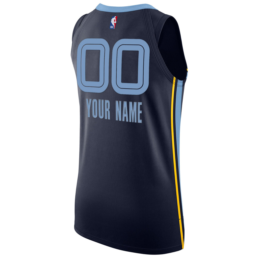 Memphis Grizzlies Nike Navy 2020/21 Authentic Custom Jersey - Icon Edition for Men product image 4, provided for visual