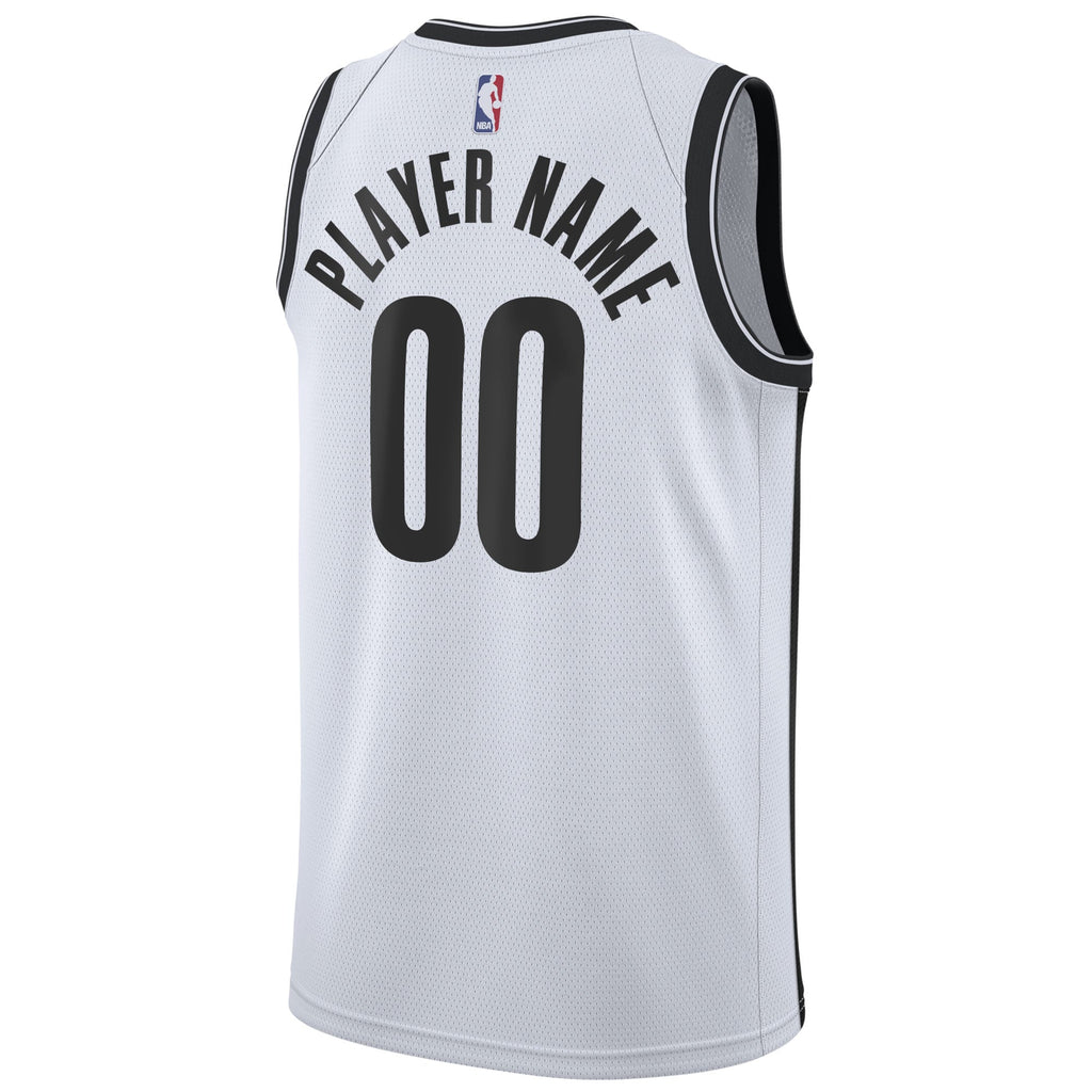 Brooklyn Nets Nike White 2020/21 Swingman Custom Jersey - Association Edition for Men product image 4, provided for visual