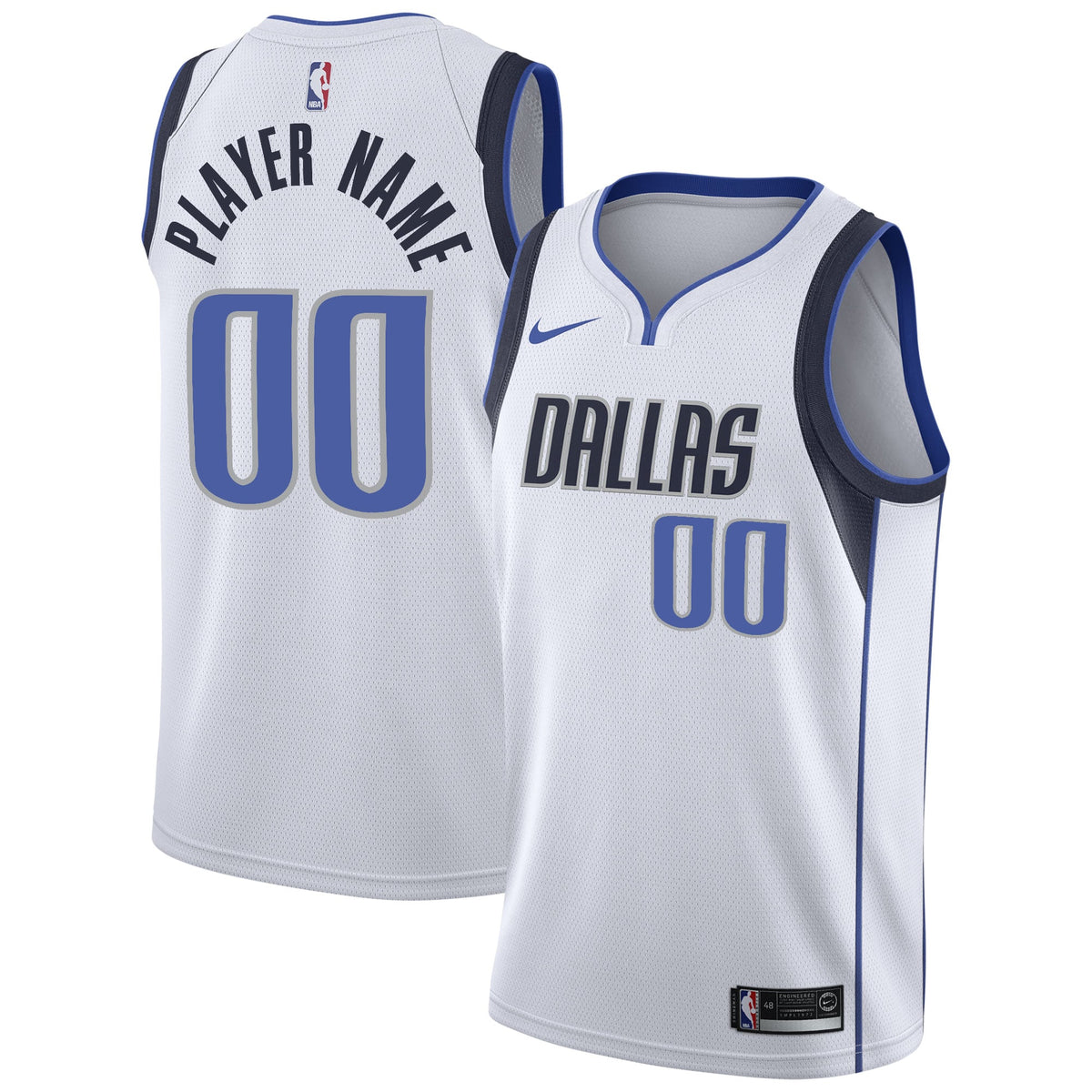 Dallas Mavericks Nike White 2020/21 Swingman Custom Jersey - Association Edition for Men product image 2, provided for