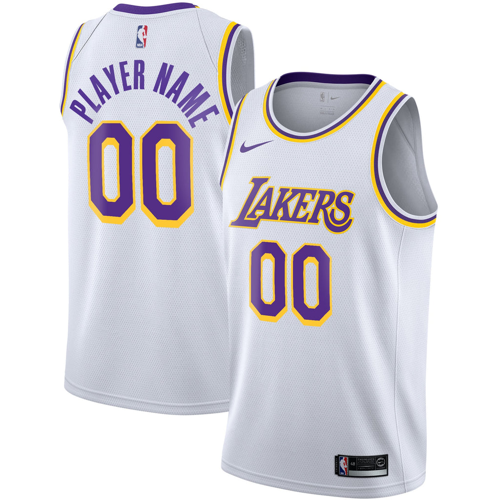 Los Angeles Lakers Nike White 2020/21 Swingman Custom Jersey - Association Edition for Men product image 2, provided for