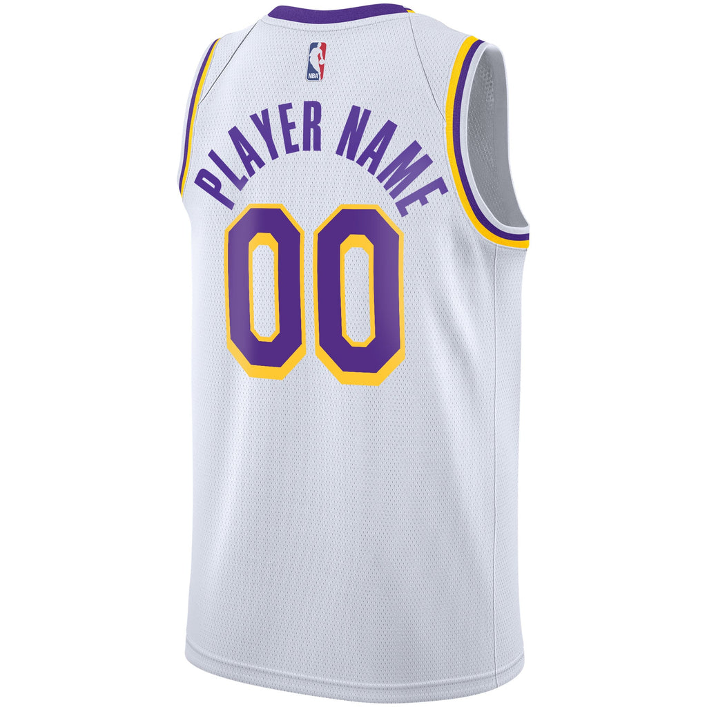 Los Angeles Lakers Nike White 2020/21 Swingman Custom Jersey - Association Edition for Men product image 4, provided for