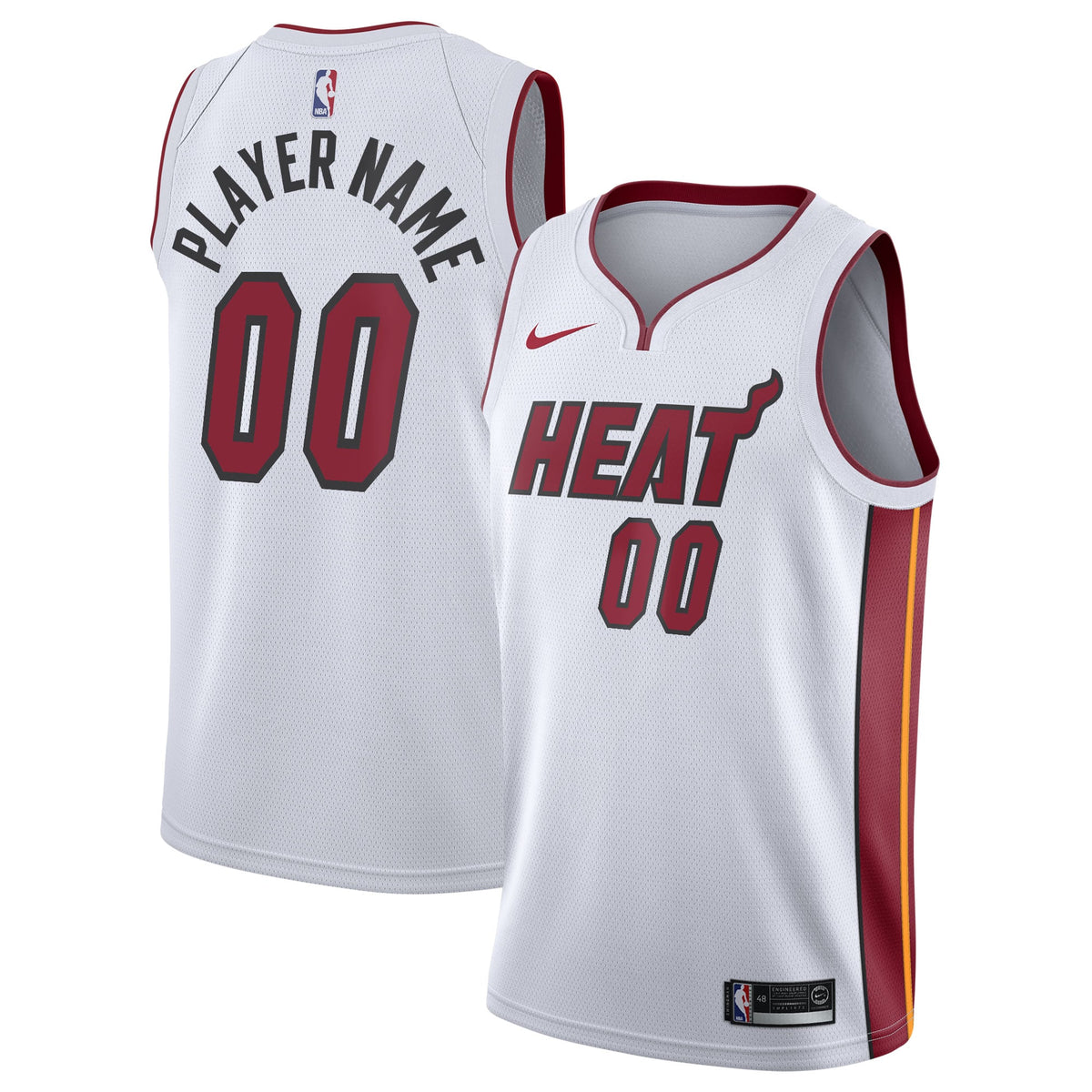 Miami Heat Nike White 2020/21 Swingman Custom Jersey - Association Edition for Men product image 2, provided for visual