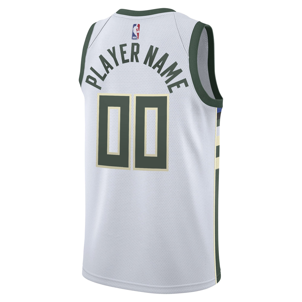 Milwaukee Bucks Nike White 2020/21 Swingman Custom Jersey - Association Edition for Men product image 4, provided for visual