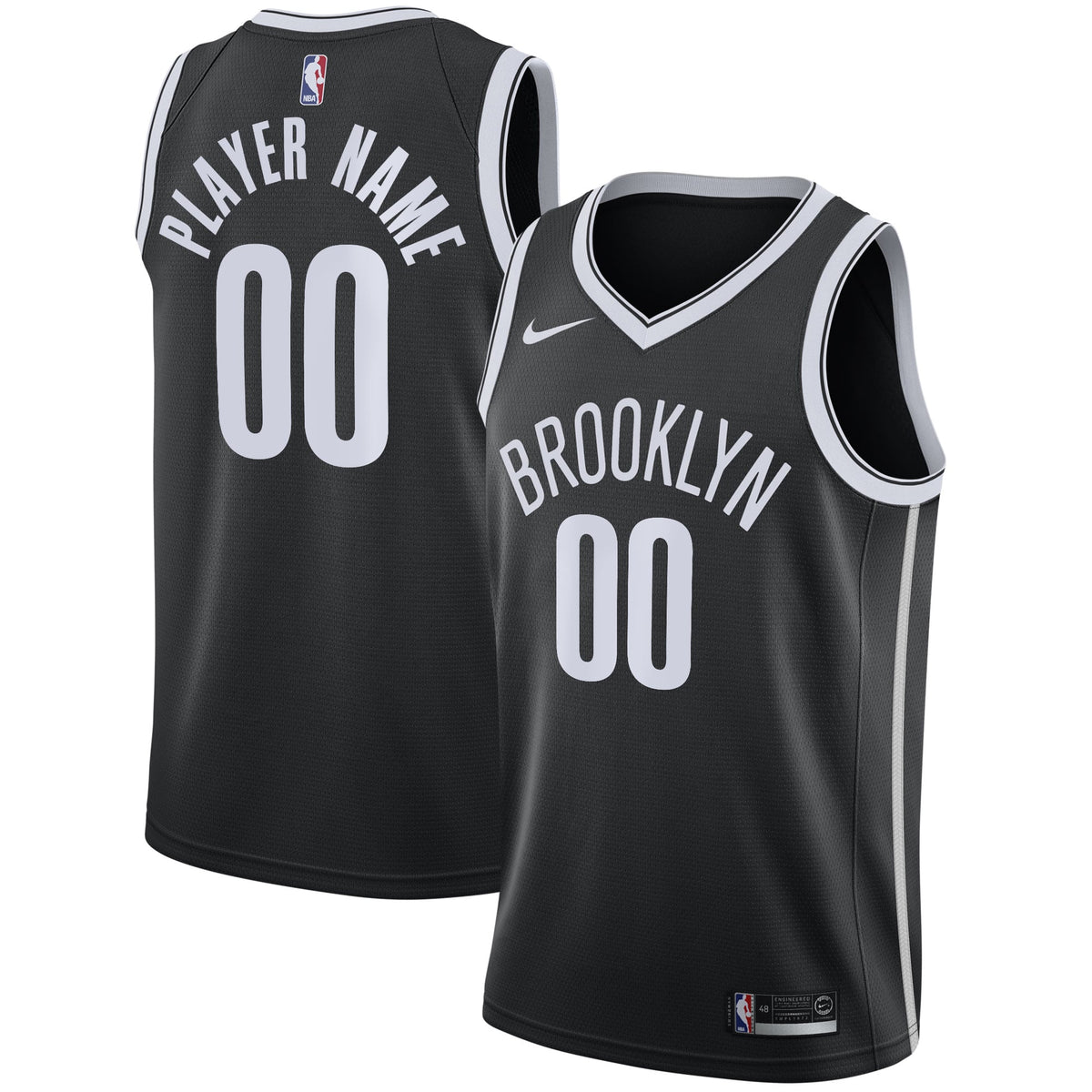 Brooklyn Nets Nike Black 2020/21 Swingman Custom Jersey - Icon Edition for Men product image 1, provided for visual
