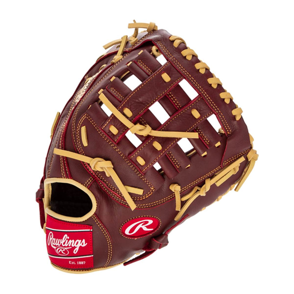 Rawlings Sandlot 12.5" First Base Mitt – SFM18S (Burgundy/Sherry) product image 3, provided for visual reference and product
