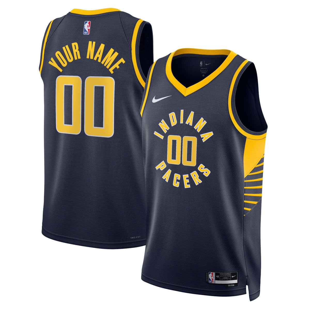 Unisex Indiana Pacers Nike Navy 2022/23 Swingman Custom Jersey - Icon Edition product image 2, provided for visual reference