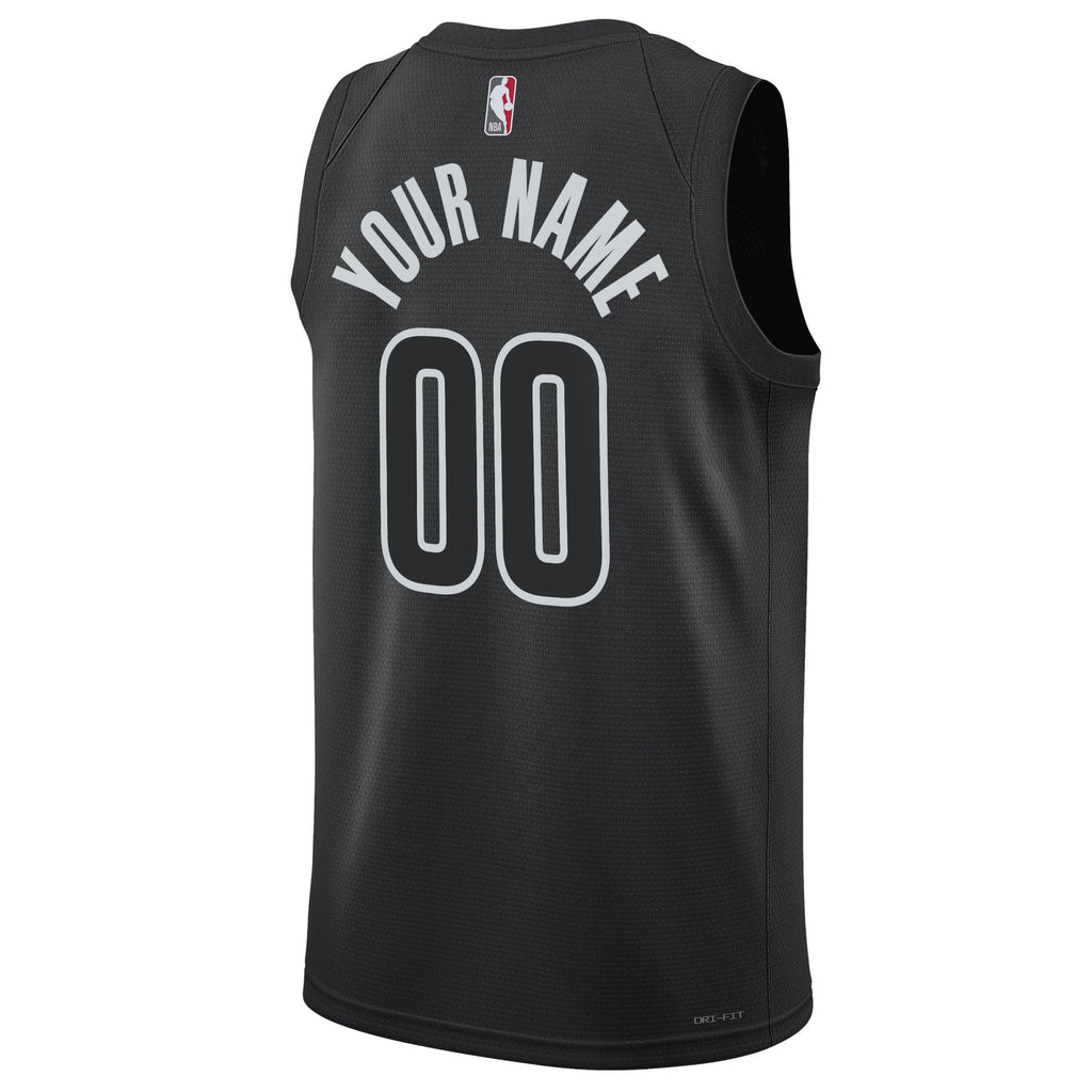 Unisex Brooklyn Nets Jordan Brand Black 2022/23 Swingman Custom Jersey - Statement Edition product image 4, provided for
