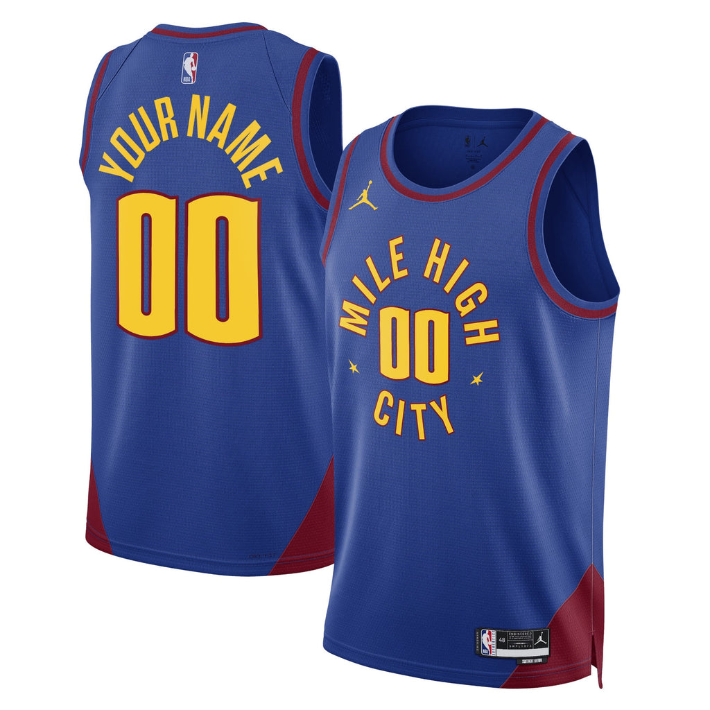 Unisex Denver Nuggets Jordan Brand Blue 2022/23 Swingman Custom Jersey - Statement Edition product image 2, provided for