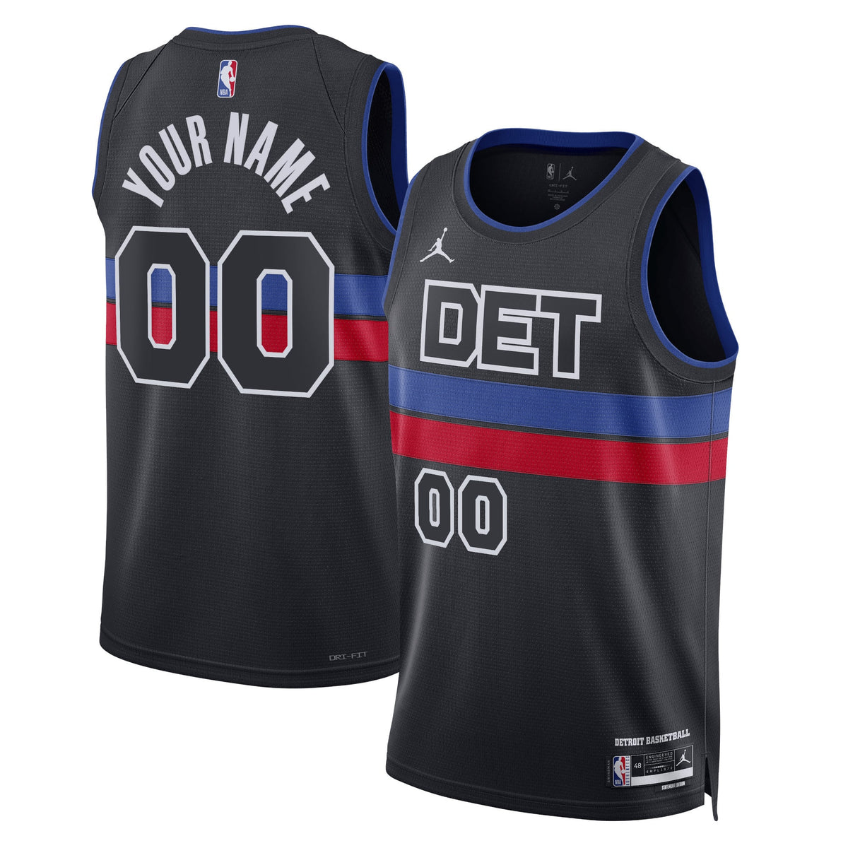 Unisex Detroit Pistons Jordan Brand Blue 2022/23 Swingman Custom Jersey - Statement Edition product image 2, provided for