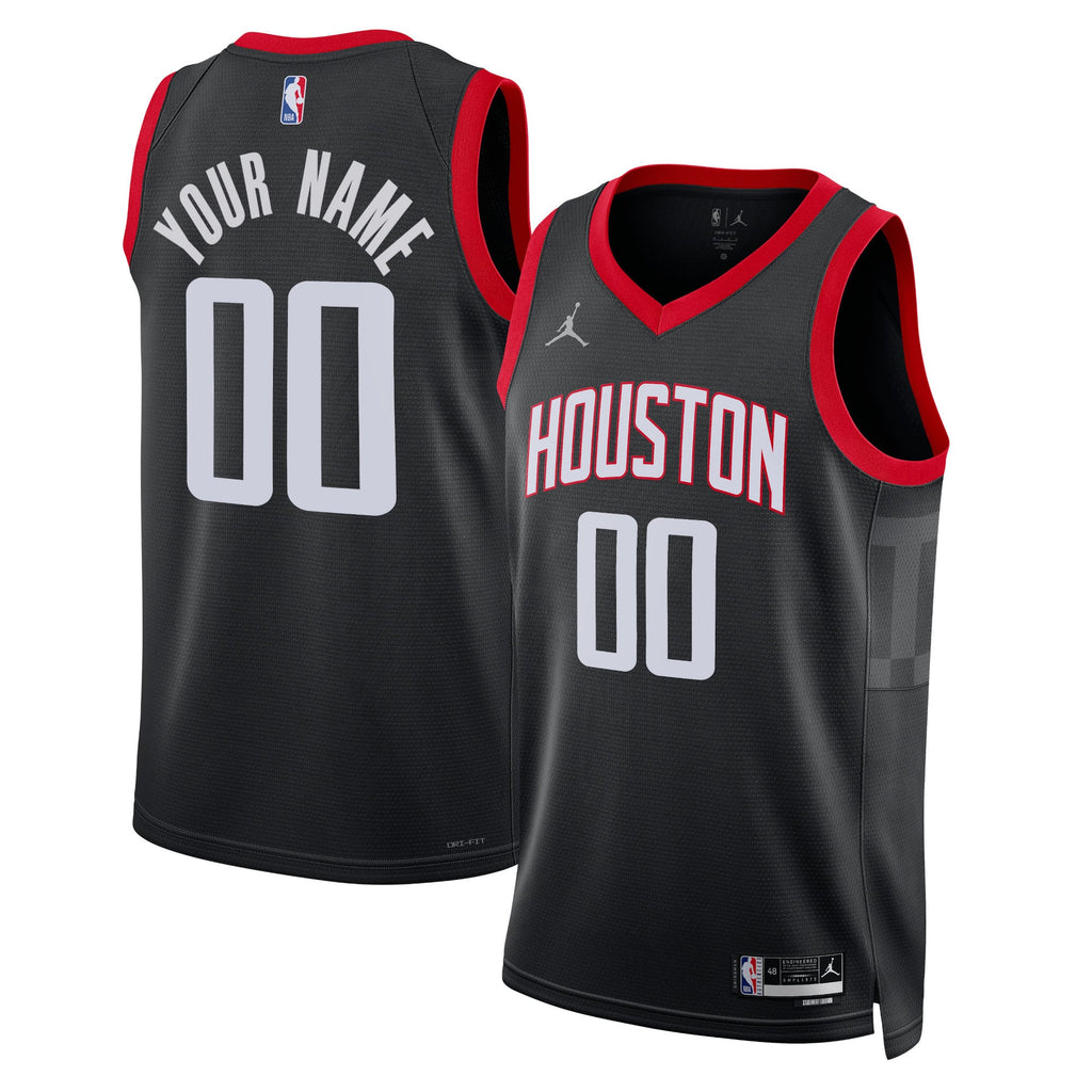Unisex Houston Rockets Jordan Brand Black 2022/23 Swingman Custom Jersey - Statement Edition product image 1, provided for