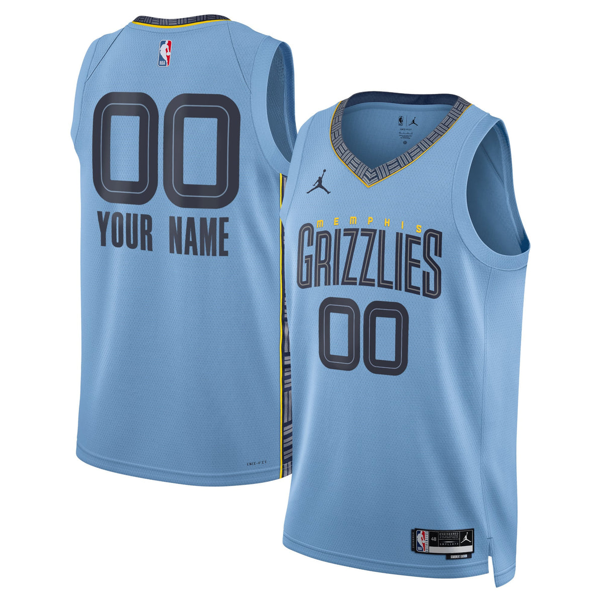 Unisex Memphis Grizzlies Jordan Brand Blue 2022/23 Swingman Custom Jersey - Statement Edition product image 1, provided for