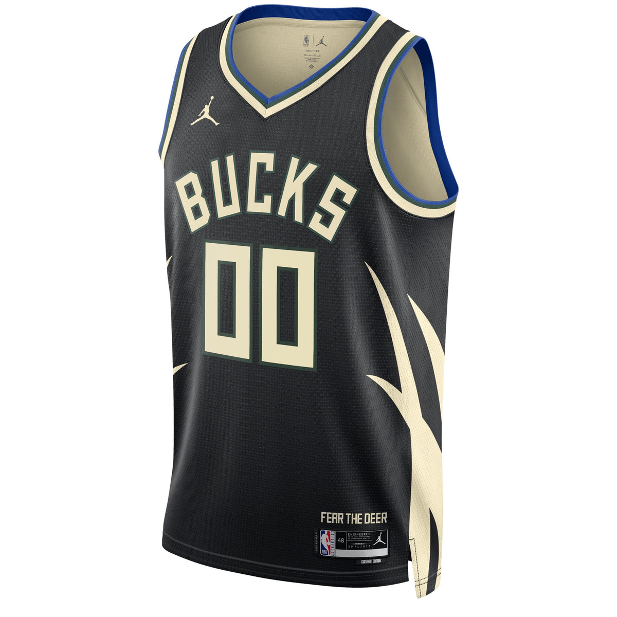 Unisex Milwaukee Bucks Jordan Brand Black 2022/23 Swingman Custom Jersey - Statement Edition product image 3, provided for