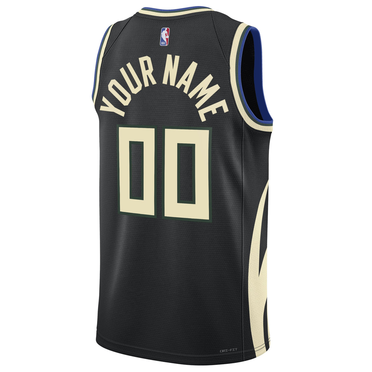 Unisex Milwaukee Bucks Jordan Brand Black 2022/23 Swingman Custom Jersey - Statement Edition product image 4, provided for