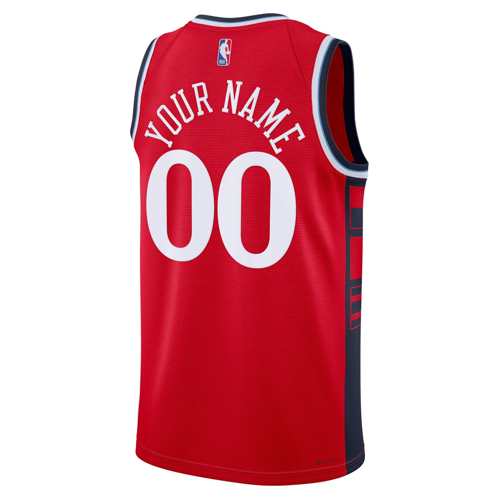 Unisex LA Clippers Jordan Brand Red 2024/25 Custom Swingman Jersey - Statement Edition product image 4, provided for visual