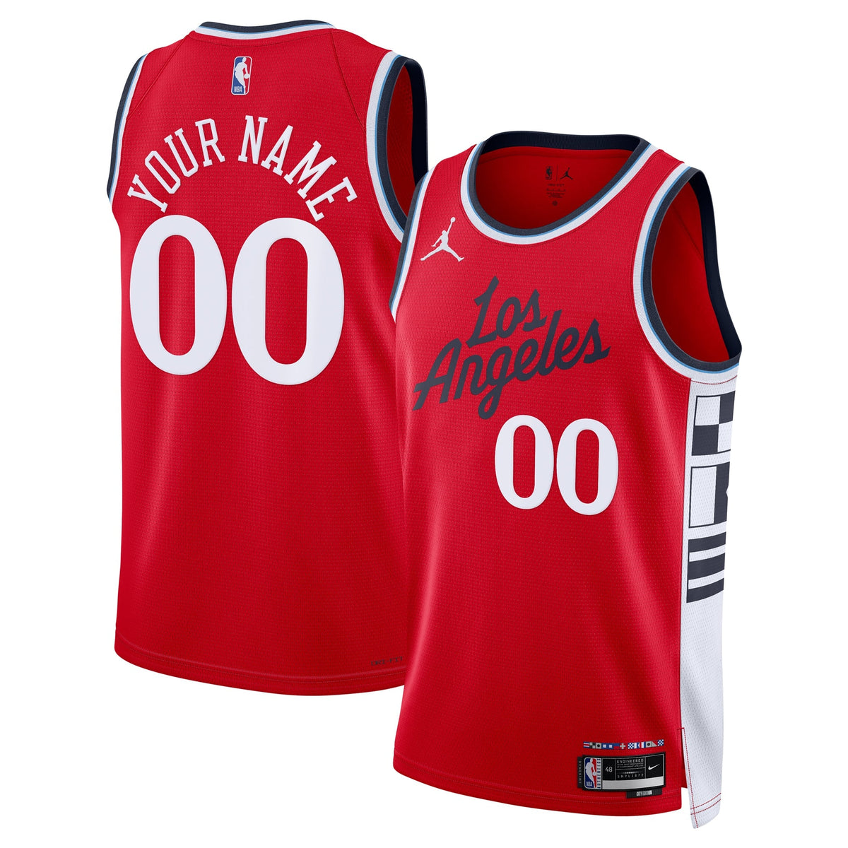 Unisex LA Clippers Jordan Brand Red 2024/25 Custom Swingman Jersey - Statement Edition product image 1, provided for visual