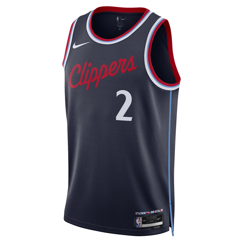 Unisex LA Clippers Kawhi Leonard Nike Navy 2024/25 Swingman Jersey - Icon Edition product image 3, provided for visual