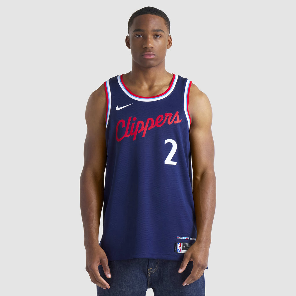 Unisex LA Clippers Kawhi Leonard Nike Navy 2024/25 Swingman Jersey - Icon Edition product image 5, provided for visual