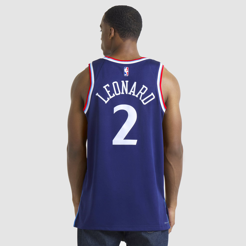 Unisex LA Clippers Kawhi Leonard Nike Navy 2024/25 Swingman Jersey - Icon Edition product image 6, provided for visual