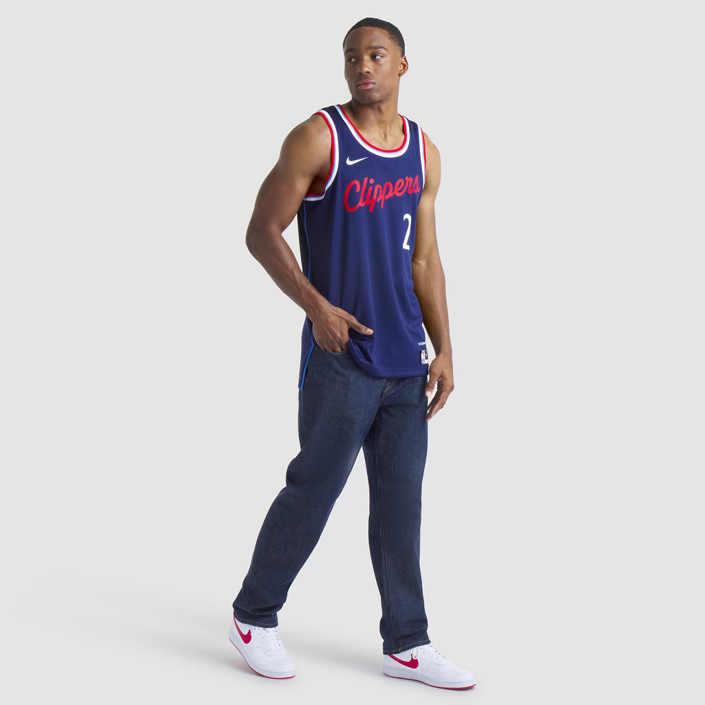 Unisex LA Clippers Kawhi Leonard Nike Navy 2024/25 Swingman Jersey - Icon Edition product image 7, provided for visual