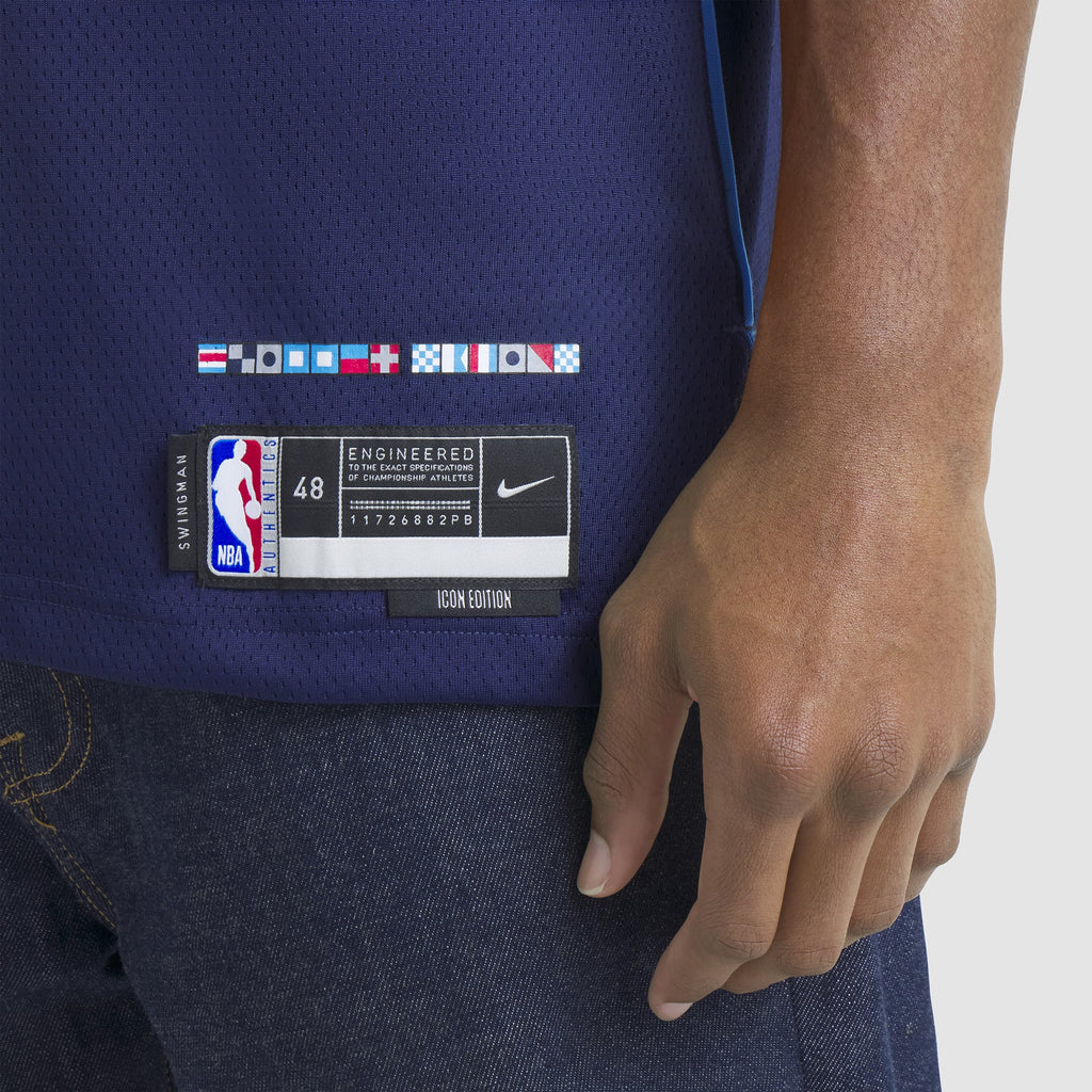 Unisex LA Clippers Kawhi Leonard Nike Navy 2024/25 Swingman Jersey - Icon Edition product image 9, provided for visual