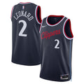 Unisex LA Clippers Kawhi Leonard Nike Navy 2024/25 Swingman Jersey - Icon Edition product image 1, provided for visual