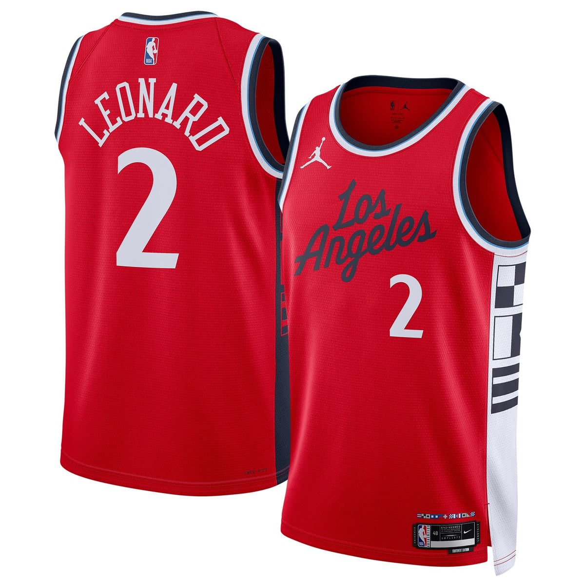 Unisex LA Clippers Kawhi Leonard Jordan Brand Red 2024/25 Swingman Jersey - Statement Edition product image 2, provided for