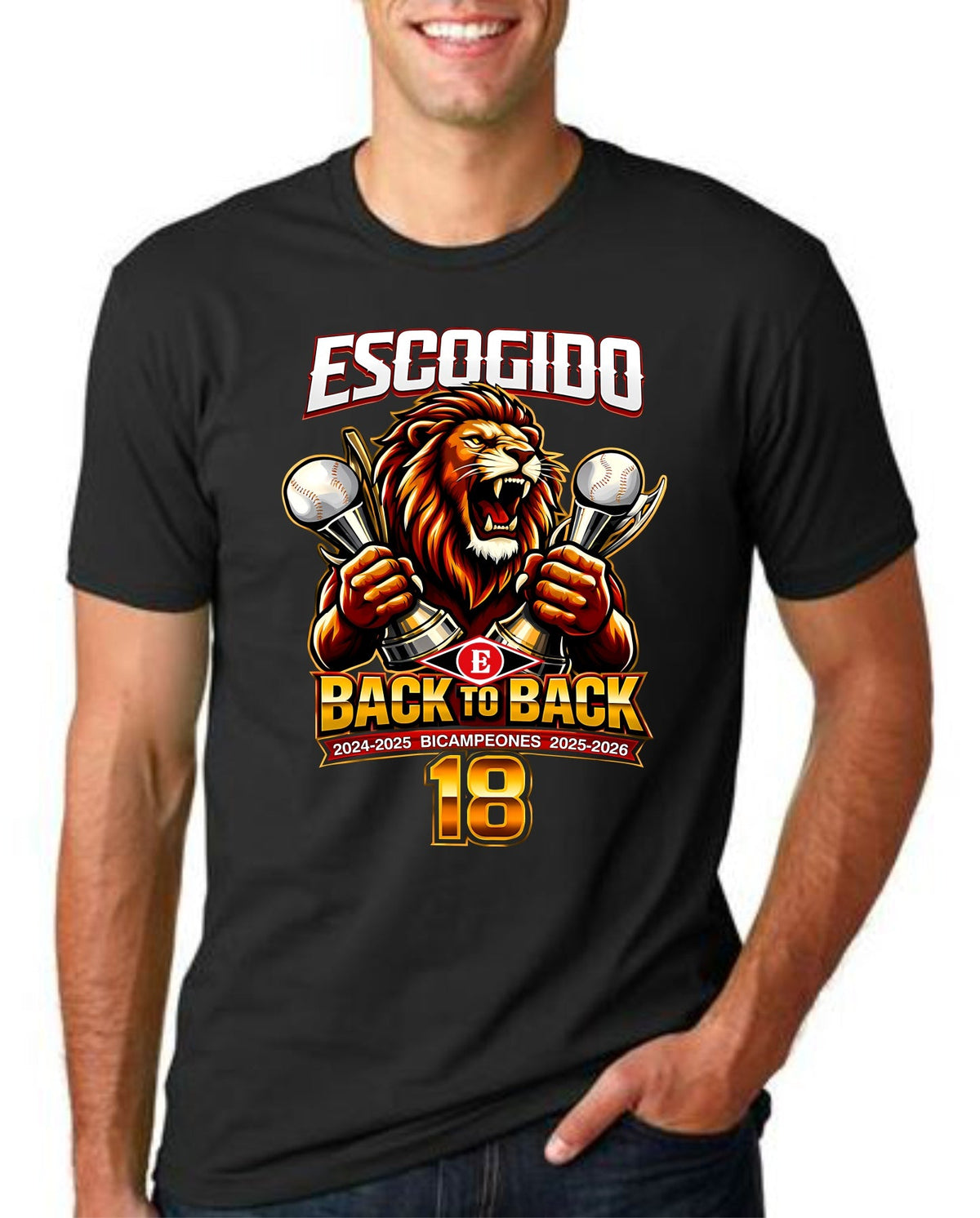 2025-2026 Leones del Escogido Campeones Unisex T-Shirt product image 1, provided for visual reference and product detail