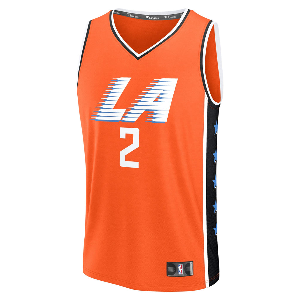 LA Clippers Kawhi Leonard Fanatics Orange 2025/26 City Edition Fast Break Jersey for Men product image 3, provided for