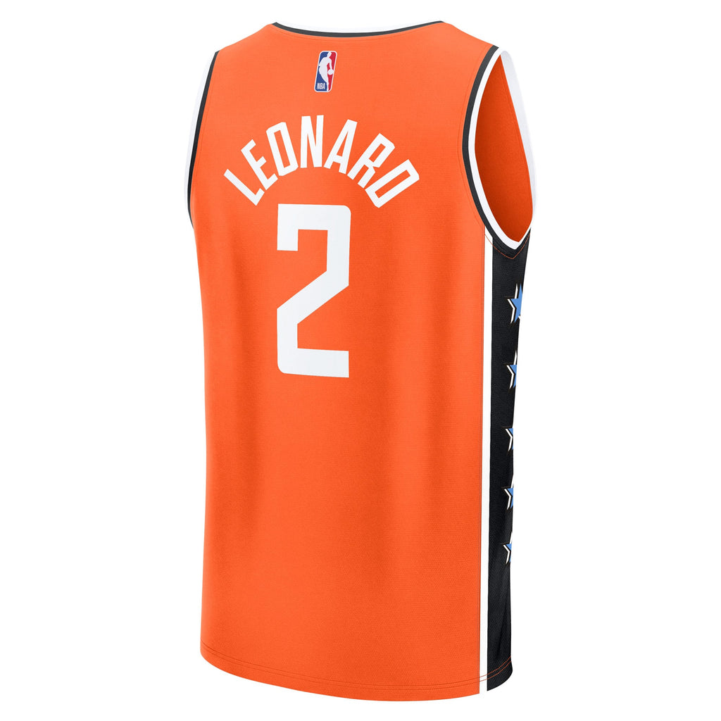 LA Clippers Kawhi Leonard Fanatics Orange 2025/26 City Edition Fast Break Jersey for Men product image 4, provided for