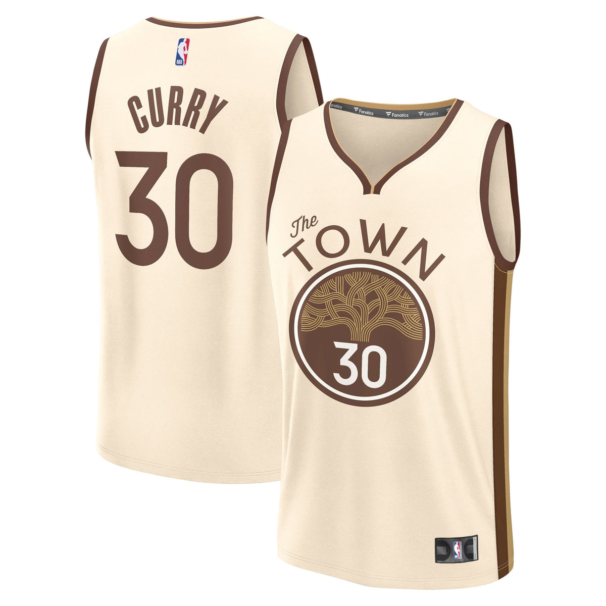 Youth Golden State Warriors Stephen Curry Fanatics Tan 2025/26 City Edition Fast Break Jersey product image 2, provided for