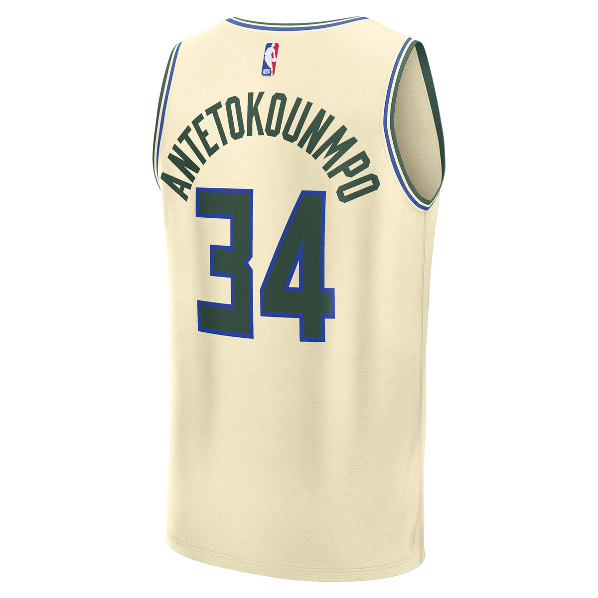 Youth Milwaukee Bucks Giannis Antetokounmpo Fanatics Cream 2025/26 City Edition Fast Break Jersey product image 4, provided