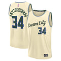 Youth Milwaukee Bucks Giannis Antetokounmpo Fanatics Cream 2025/26 City Edition Fast Break Jersey product image 1, provided