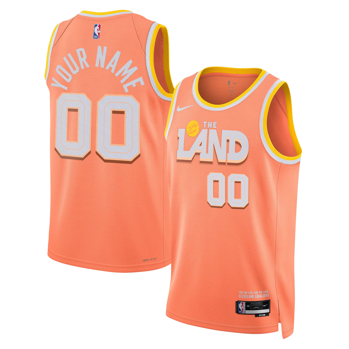 Unisex Cleveland Cavaliers Nike Orange 2025/26 City Edition Swingman Custom Jersey product image 2, provided for visual
