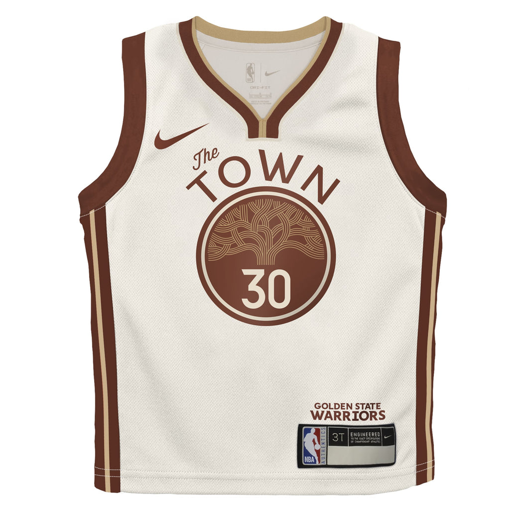 Preschool Golden State Warriors Stephen Curry Nike Tan 2025/26 City Edition Swingman Jersey product image 3, provided for