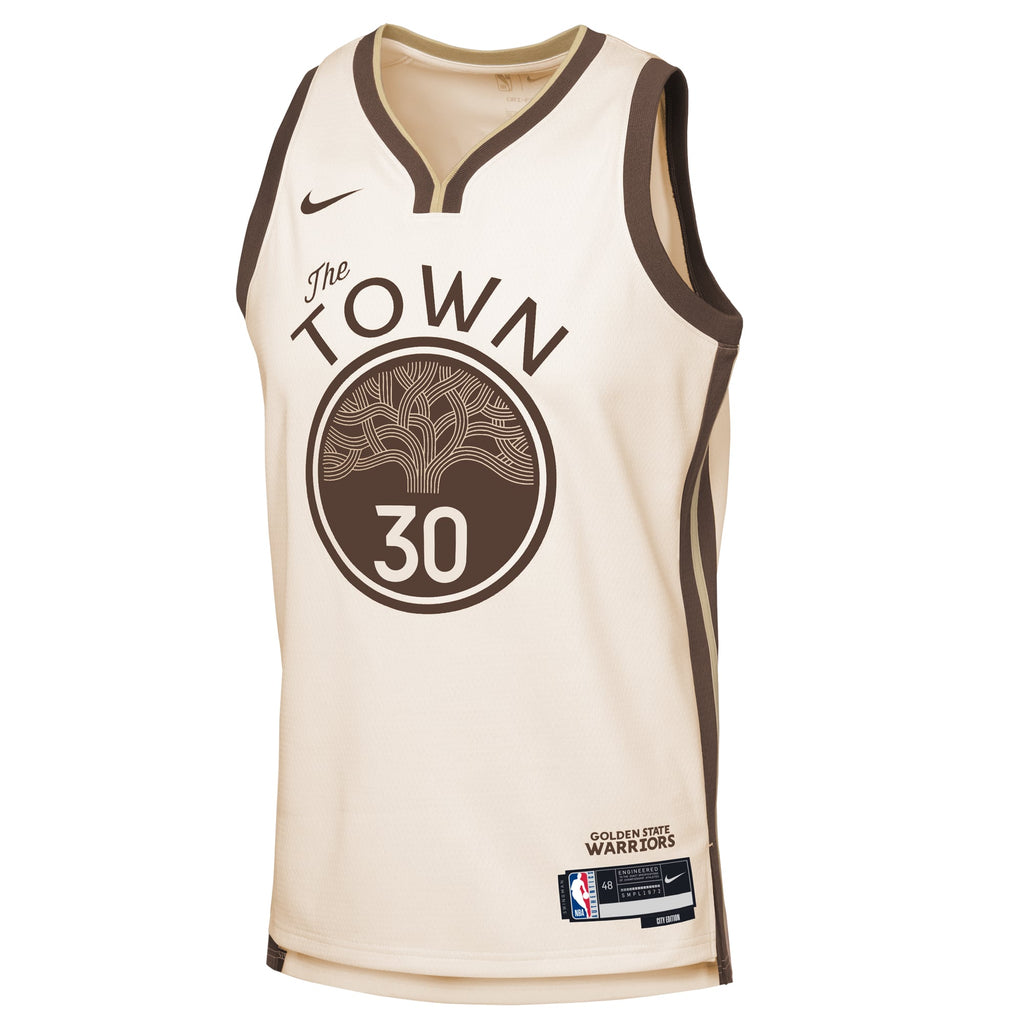 Youth Golden State Warriors Stephen Curry Nike Tan 2025/26 City Edition Swingman Jersey product image 3, provided for visual