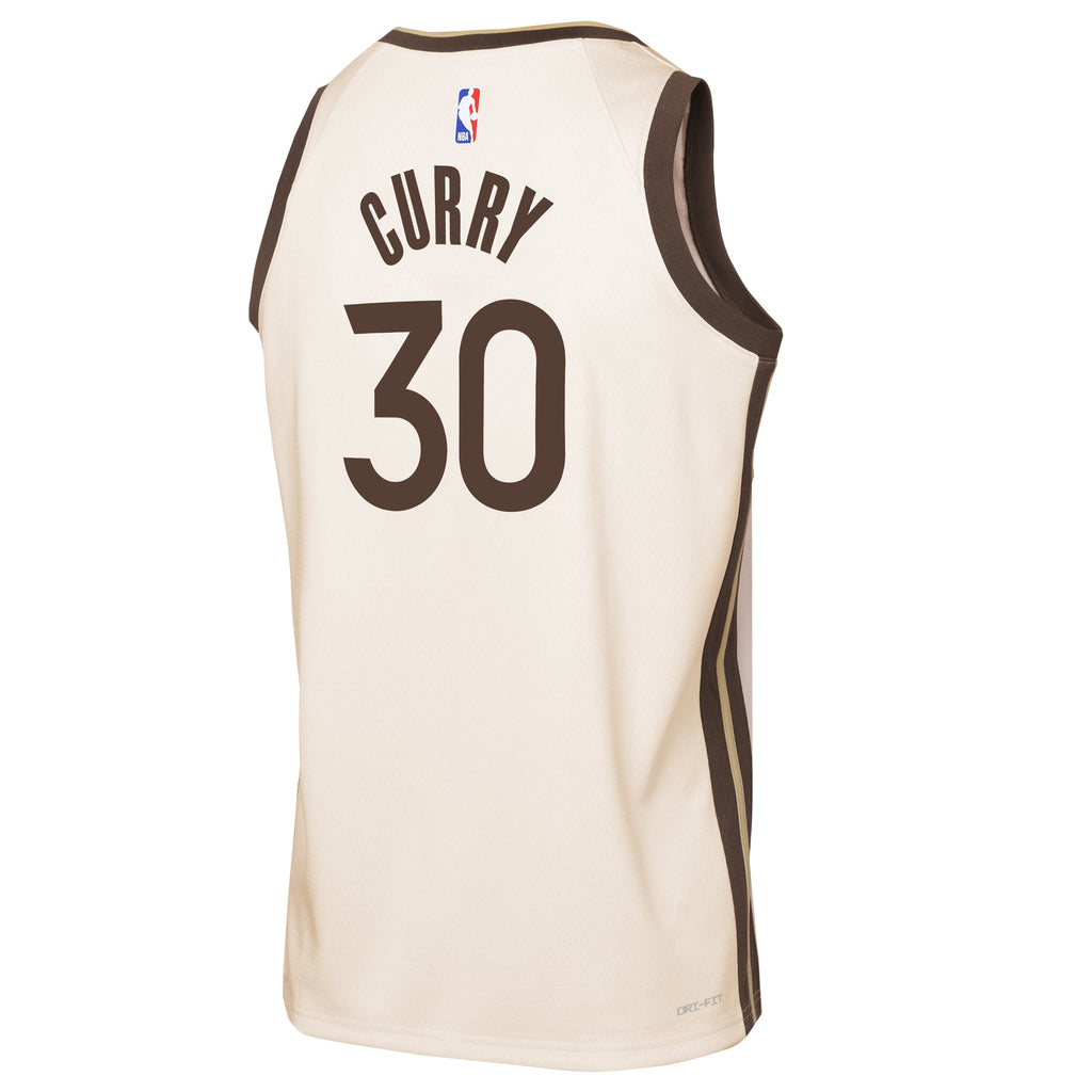 Youth Golden State Warriors Stephen Curry Nike Tan 2025/26 City Edition Swingman Jersey product image 4, provided for visual